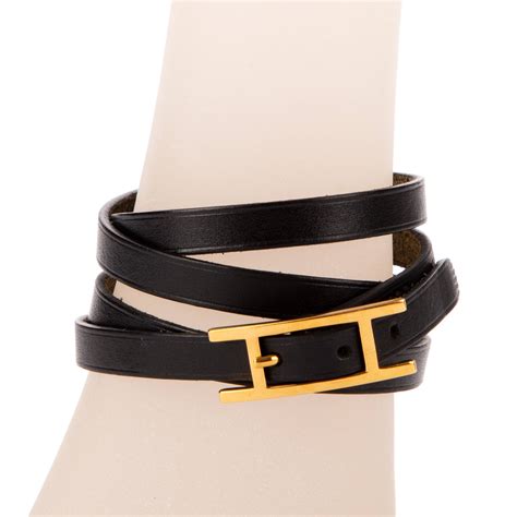 hermes mens hapi bracelet|Hermes black leather bracelet.